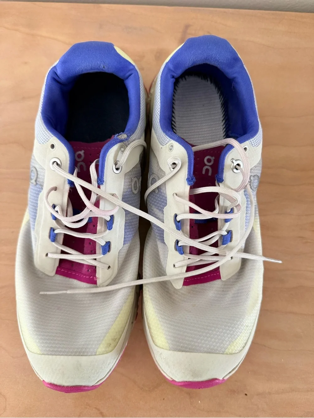 On Running Women's Lightweight Trainers in White, Yellow & Purple Accents